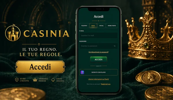 Casinia casino login: accesso e registrazione